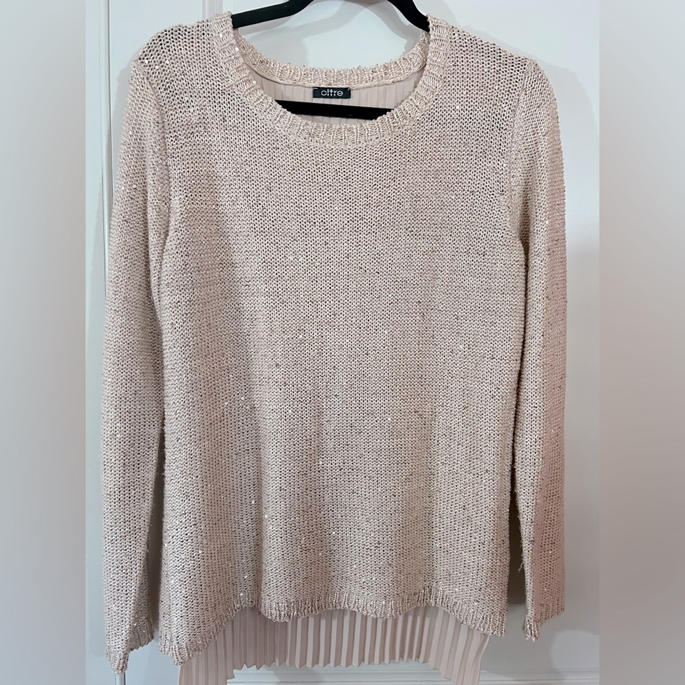 Sequined Sweater With Split Back And Semi Sheer P… - image 4